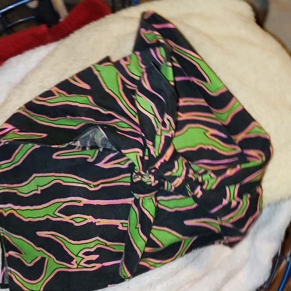 Black, Lime & Pink Large Pet Bandana - Picture 6 of 7